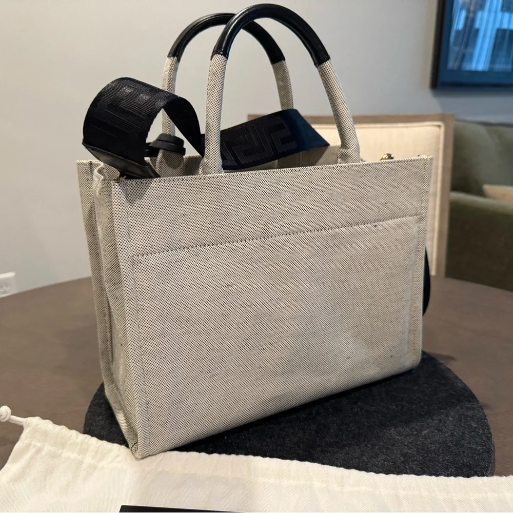 Versace Gray and Gold Canvas Tote Bag - Picture 5 of 9